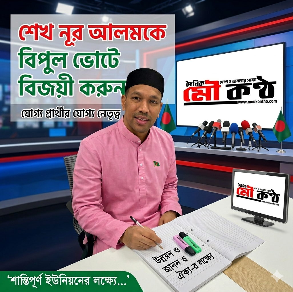 একাটুনা ইউনিয়নে চেয়ারম্যান পদে প্রার্থী হওয়ার ঘোষণা দিলেন শেখ নূর আলম
